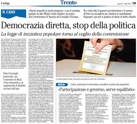 140717_DEM DIR_stop della politica