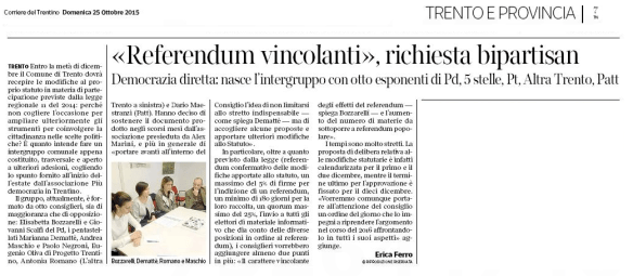 2015 10 25 CdT Referendum TN, richiesta bipartisan