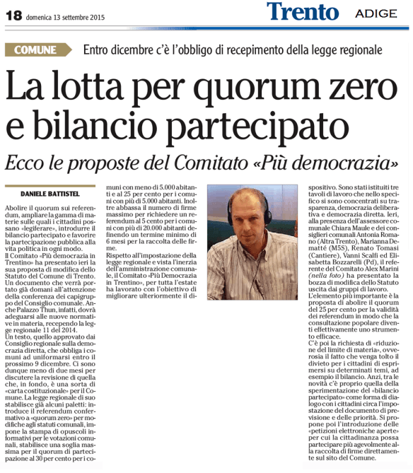 20150913 Adige Più Democrazia, Q0 e bilancio partecipato