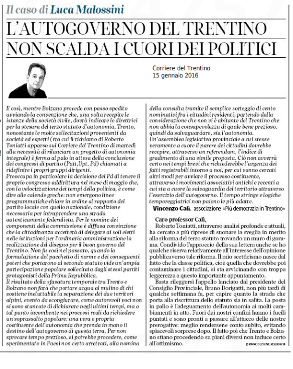 20160115 CdT Autogoverno del Trentino (Calì)