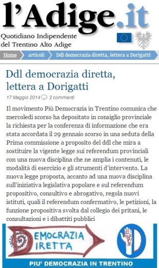 ddl democrazia diretta lettera a Dorigatti