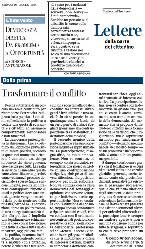 lettera di giorgio antoniacomi