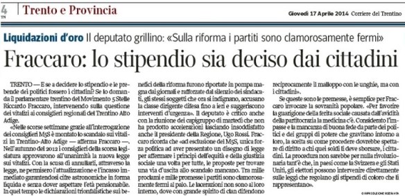 stipendio deciso dai cittadini