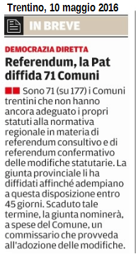 20160507 Trentino PATT diffida 71 Comuni