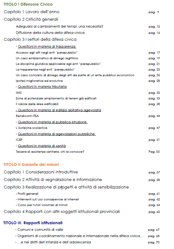 indice relazione 2015 difensore civico